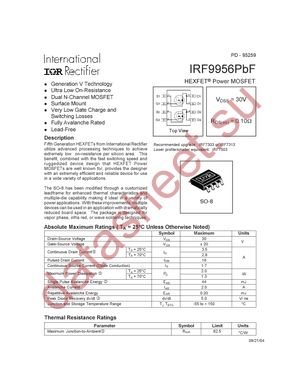 IRF9956TRPBF datasheet  